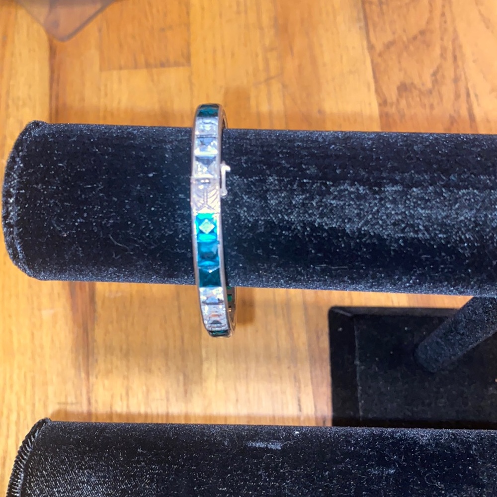 Antique Art Deco 1920’s 1/4” Sterling Paste Bangle Bracelet- PAYCO